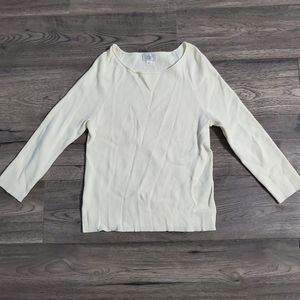 Loft Ann Taylor | White Ribbed Sweater
